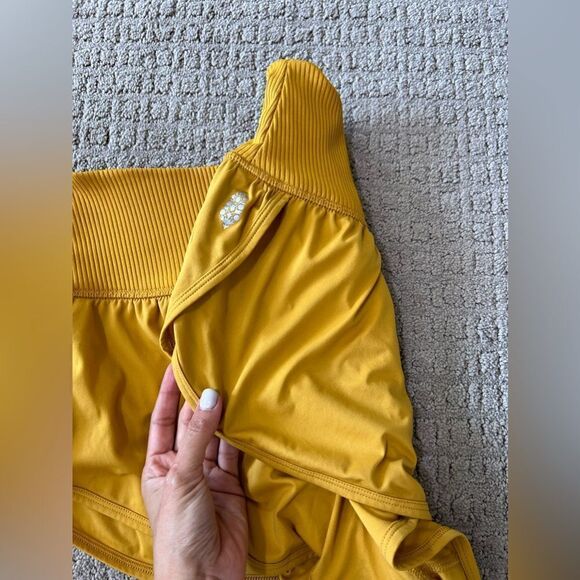 Free People Movement Game Time Shorts in Yellow - Picture 8 of 13